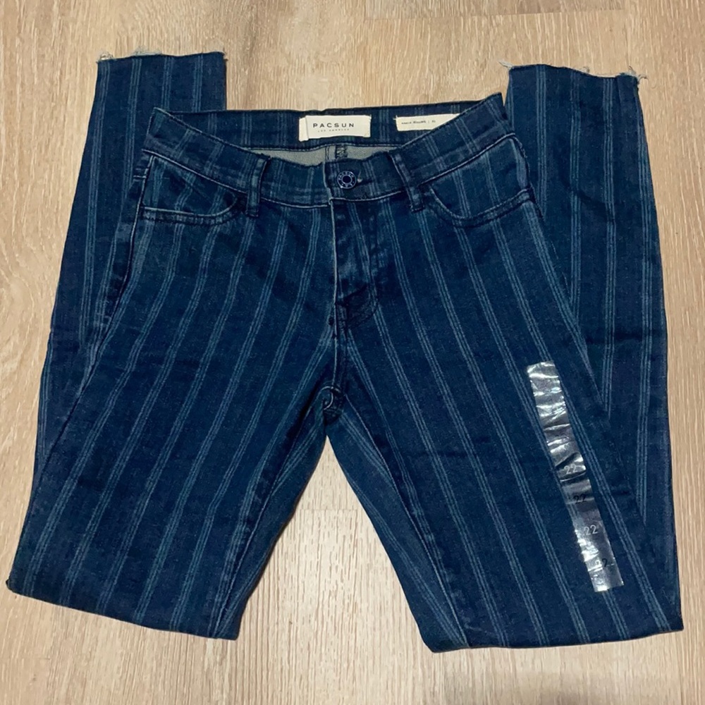 NWT Pacsun Striped Ankle Jeggings a/ Frayed Bottoms